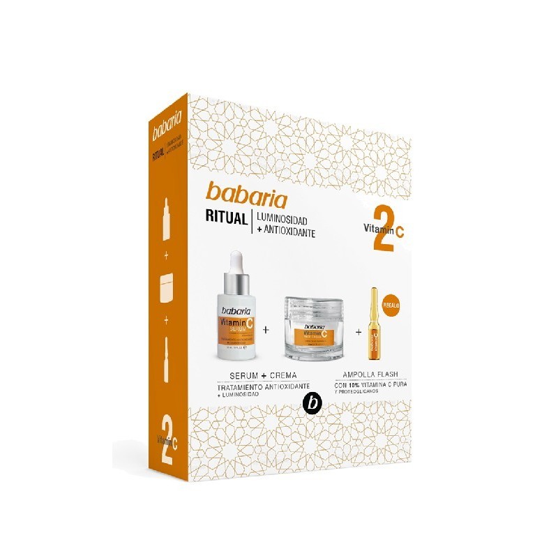 BABARIA CONJUNTO VIT C Con CREME + SERUM + AMPOLLA FLASH