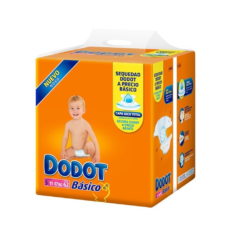 DODOT BASICO TAMANHO 5 62 UDS (13-18 KG.)